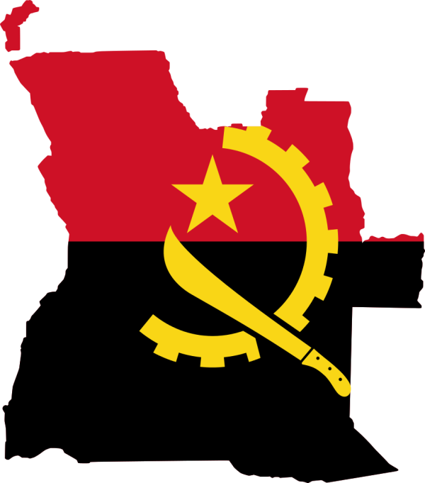 Flag Map Of Angola