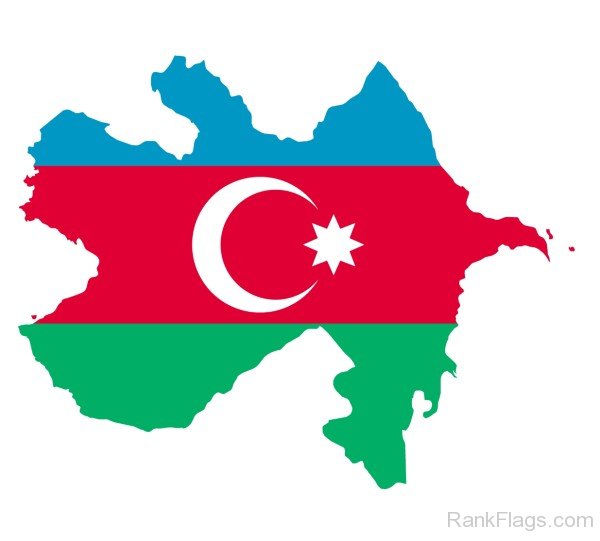 Flag Map Of Azerbaijan