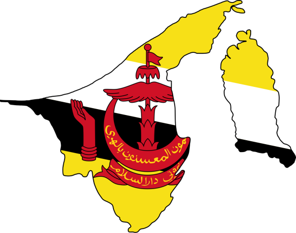 Brunei Darussalam Map Flag