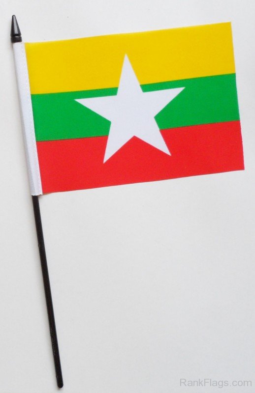 Burma Hand Waving Flag