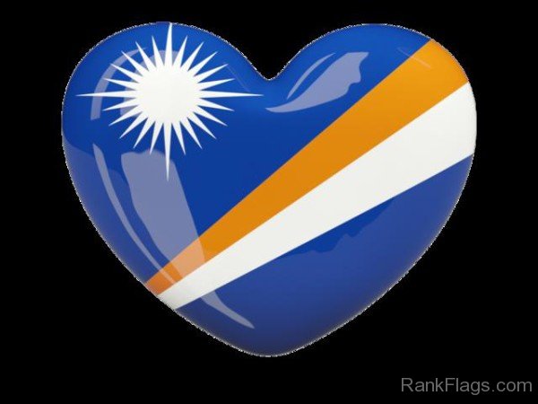 Glossy Heart Flag Of Marshall Islands