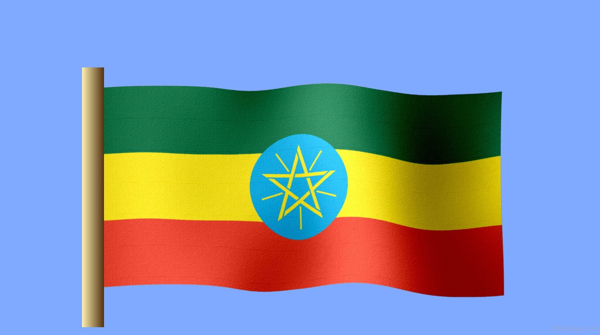 National Flag Of Ethiopia.