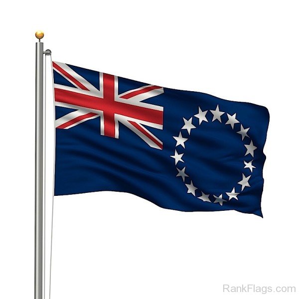 Waving Cook Islands Flag