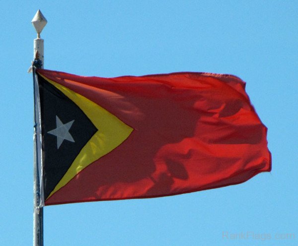 Waving East Timor Flag