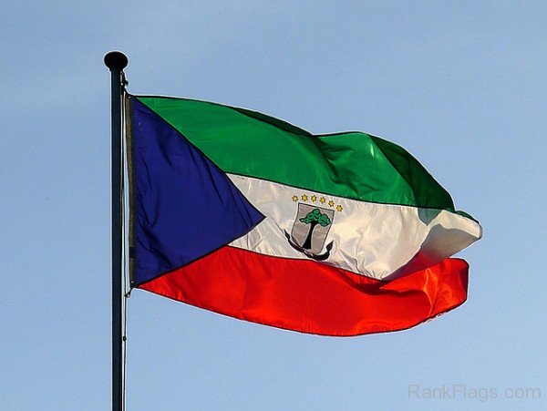 Waving Equatorial Guinea  Flag