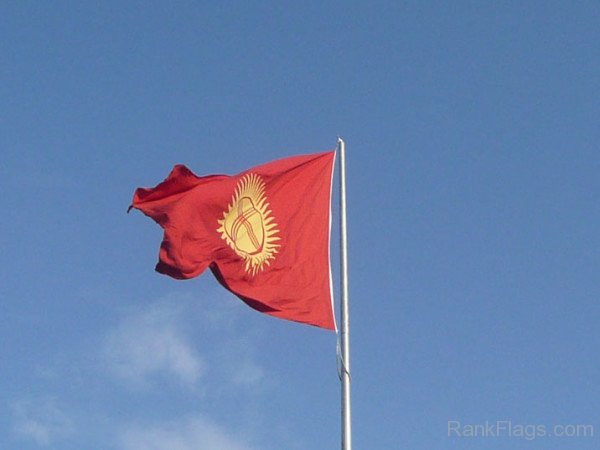 Waving Kyrgyzstan Flag